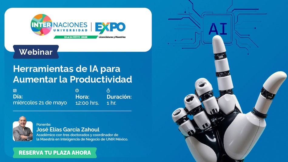 José Elías García Zahoul, docente de UNIR México, habló sobre productividad de la mano de la IA.