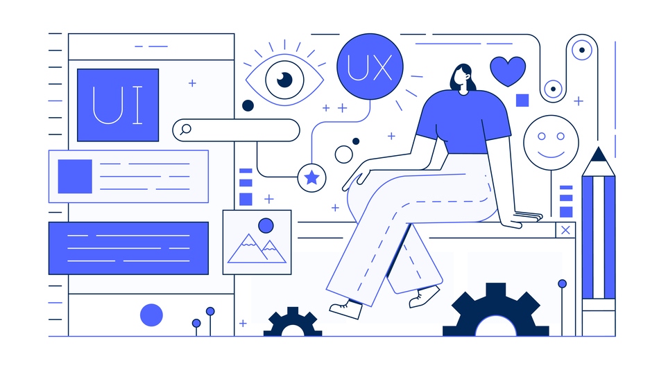 ilustración concepto de UX/UI