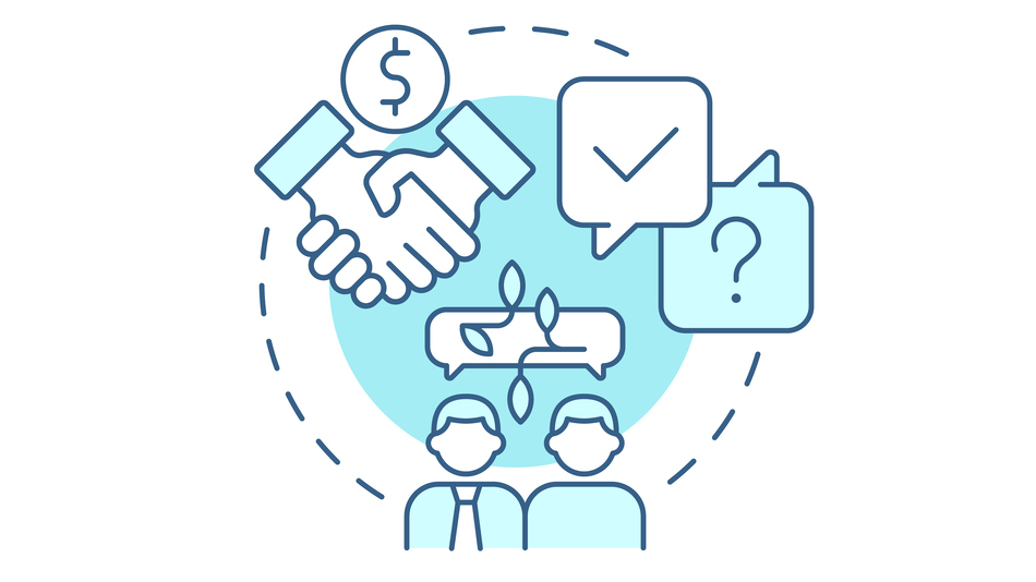 negociación empresarial, ilustración concepto del Método SPIN